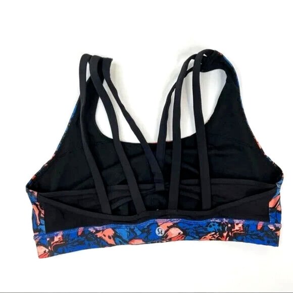 Lululemon Athletica Energy Sports Bra Exhale Mini Paint Storm Sz 2 Blue Multi - Picture 3 of 11